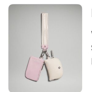 Lululemon Dual pouch wristlet White Opal/Pink Peony